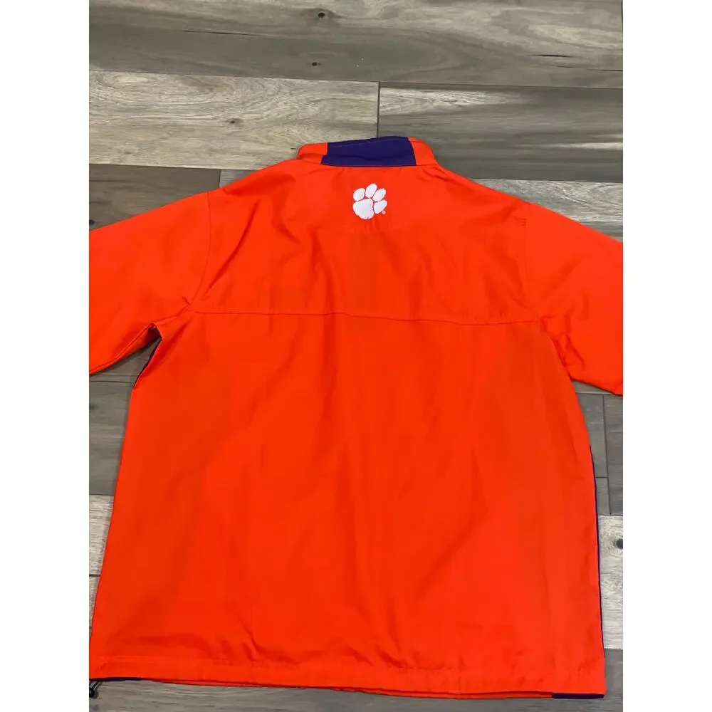 Clemson Tigers M Orange Windbreaker NWT Knights Apparel Embroidered Front Back